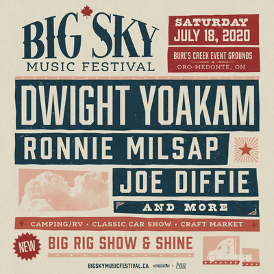 Big Sky Music Festival announces Dwight Yoakam, Ronnie Milsap Joe Diffie and more. (CNW Group/Big Sky Music Festival)