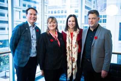 From Left to right: Alan Depencier, Chief Marketing Officer, RBC, Dr. Isabelle Bajeux-Besnainou, Dean of the Desautels Faculty of Management of McGill University, Nadine Renaud-Tinker, President, Quebec Headquarters, RBC, Nicolas Van Praet, Montreal Correspondent, The Globe and Mail (CNW Group/RBC ROYAL BANK)