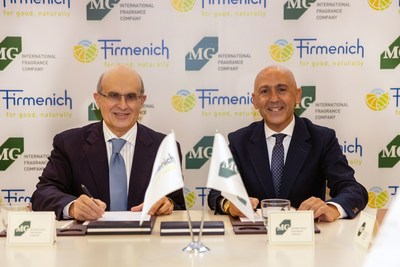 Gilbert Ghostine, CEO Firmenich, Aslan Gülçiçek, CEO MG International Fragrance Company
