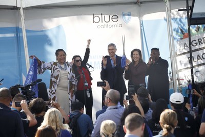 Local officials joined the celebration of Blue Shield of California's new Oakland headquarters with a ribbon-cutting on Monday. Left to right: Oakland Councilwoman Lynette Gibson McElhaney, Blue Shield of California Chief Human Resources Officer Mary O'Hara, Blue Shield of California President and CEO Paul Markovich, Oakland Mayor Libby Schaaf and Tatyana Kalinga, District Director for Congresswoman Barbara Lee (CA-13). Local officials joined the celebration of Blue Shield of California's new Oakland headquarters with a ribbon-cutting on Monday. Left to right: Oakland Councilwoman Lynette Gibson McElhaney, Blue Shield of California Chief Human Resources Officer Mary O'Hara, Blue Shield of California President and CEO Paul Markovich, Oakland Mayor Libby Schaaf and Tatyana Kalinga, District Director for Congresswoman Barbara Lee (CA-13).