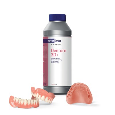 NextDent Denture 3D+ is part of 3D Systems’ Digital Denture Workflow enabling dental labs and clinics to produce dentures 75% faster with 90% lower cost. NextDent Denture 3D+ is part of 3D Systems’ Digital Denture Workflow enabling dental labs and clinics to produce dentures 75% faster with 90% lower cost.