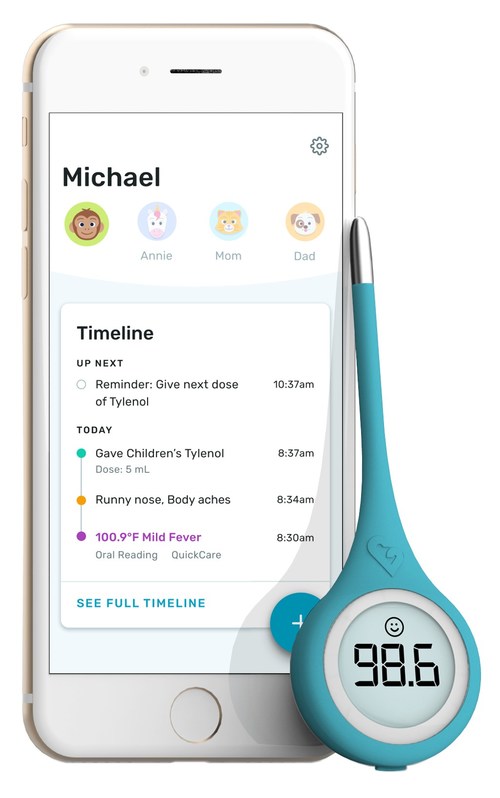 Kinsa provides medication reminders, symptom tracking, triage and guidance throughout fever-related illnesses.