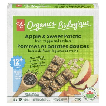 PC Organics Apple & Sweet Potato fruit, veggie and oat bars (CNW Group/President's Choice)