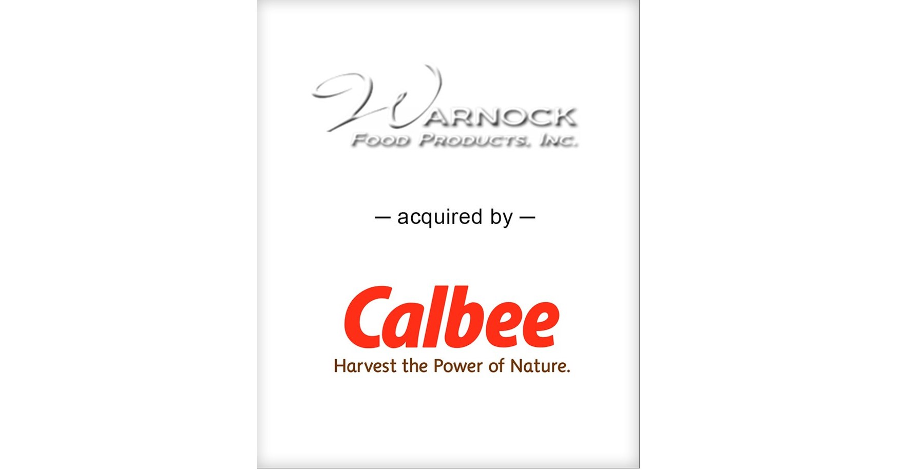 Bgl Announces The Sale Of Warnock Food Products To Calbee