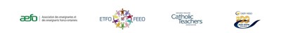 Logos : AEFO - ETFO/FEEO - OECTA - OSSTF/FEESO (Groupe CNW/Association des enseignantes et des enseignants franco-ontariens (AEFO))