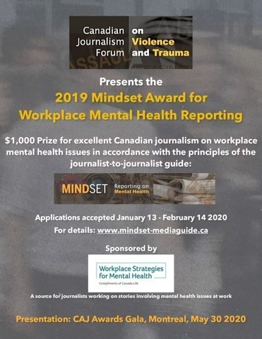 Mindset Award E-Poster (CNW Group/Canadian Journalism Forum on Violence and Trauma)