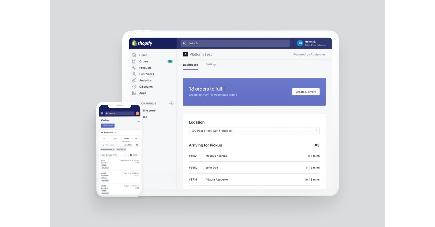 Postmates Introduces Postmates App For Shopify Merchants To Enable Same