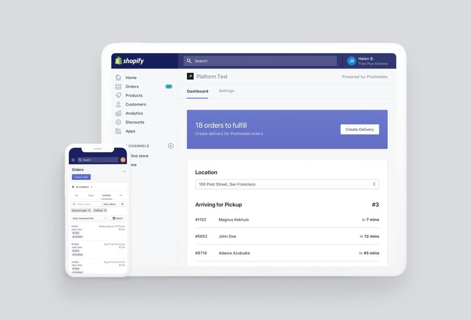Postmates Introduces Postmates App For Shopify Merchants To Enable Same