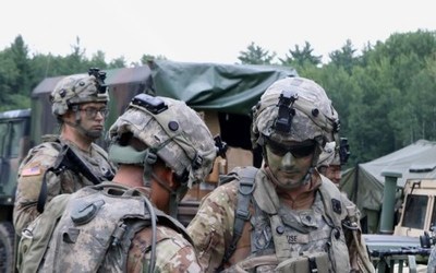 Soldiers train during a 21-day eXportable Combat Training Capability (XCTC) rotation at Camp Ripley, Minn., on July 17, 2019. This was one of over 40 National Guard exercises, many battalion-sized or larger, that Ravenswood Solutions has supported.* Soldiers train during a 21-day eXportable Combat Training Capability (XCTC) rotation at Camp Ripley, Minn., on July 17, 2019. This was one of over 40 National Guard exercises, many battalion-sized or larger, that Ravenswood Solutions has supported.*