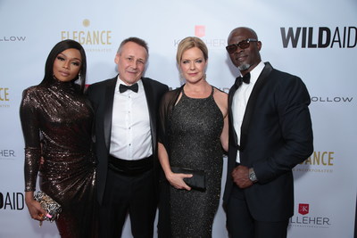 Bonang Matheba, Peter Knights, Corie Knights and Djimon Hounsou attend the WildAid Gala at the Beverly Wilshire Hotel on November 9, 2019 in Beverly Hills, CA