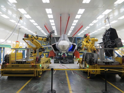 Aerobotix F-35 Mobile MIP robot system at Lockheed Martin Aerospace in Fort Worth, Texas. Aerobotix F-35 Mobile MIP robot system at Lockheed Martin Aerospace in Fort Worth, Texas.