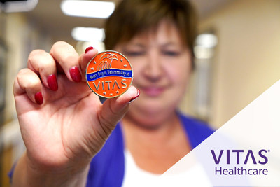A challenge coin presented to a veteran is one of many ways VITAS honors military service.