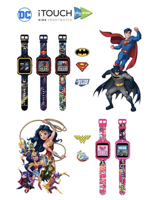 The iTOUCH PlayZoom is a children’s smartwatch that will feature special edition prints of iconic DC Super Heroes including Batman, Superman, Wonder Woman, DC Super Hero Girls and Justice League. The kid’s smartwatch features fun learning games, a swivel camera for photos and videos including creative photo effects and custom DC backgrounds, while interactively encouraging children to grow and develop independence with an alarm clock, stopwatch, timer, and voice recorder features. The iTOUCH Pla