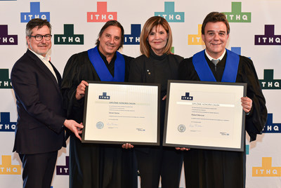 Paolo Di Pietrantonio, prsident du CA de l'ITHQ; Daniel Vzina chef-propritaire du restaurant Laurie-Raphal; Liza Frulla, directrice gnrale de l'ITHQ et Robert Mercure, prsident-directeur gnral du Palais des congrs de Montral. (Groupe CNW/Institut de tourisme et d'htellerie du Qubec)