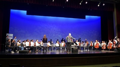 Mt. Vernon City School District students at Thornton High School perform with the Royal Philharmonic Orchestra