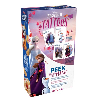 Specially marked Kellogg's cereal will include one free temporary tattoo of a favorite 