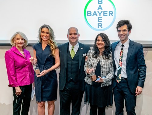 Pictured (from left to right) are AFC-USA Chairwoman Nancy Prager-Kamel, journalist Natalia Kniazhevich of Russia, Senior Vice President of Corporate Affairs for Bayer U.S. Raymond F. Kerins, Jr., journalist Priyanka Vora of India and AFC-USA President Thanos Dimadis.