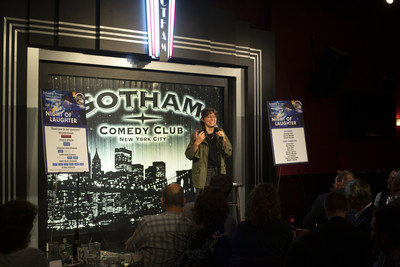 Saturday Night Live comedian Melissa Villaseñor cracking up the crowd at the 5th Annual New York Night of Laughter. [Photo by Ava Williams]