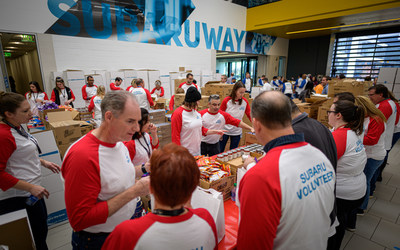To kickoff the Subaru Share the Love Event, Subaru employees pack and donate 60,000 meals for Food Bank of South Jersey to provide weekend meals to over 750 children in Camden, NJ.