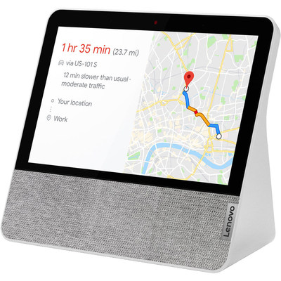 Enjoy all the functionality of the Google Assistant and a 7" touchscreen with the blizzard white Lenovo 7" Smart Display.