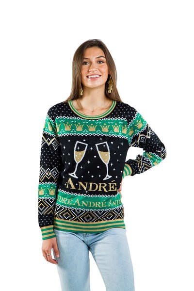 ‘André® Champagne has partnered with Tipsy Elves to bring the cheer to your next holiday ‘par-tay’ with limited-edition holiday ugly sweaters, onesies and fanny packs’