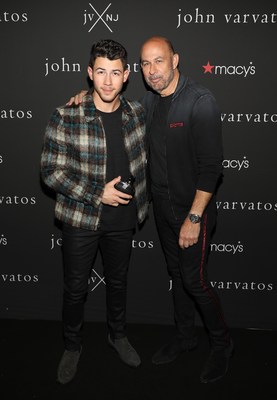 International Menswear Designer John Varvatos And Musician And Actor Nick Jonas Celebrate The Launch Of Their New Fragrance, JVxNJ Silver Edition. (Alex Tamargo/Getty Images)
