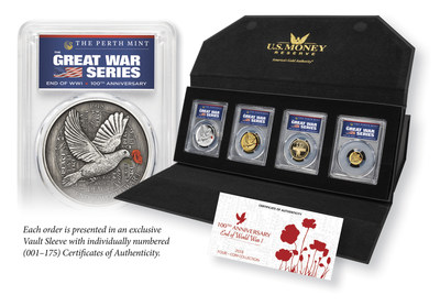 Pictured here, U.S. Money Reserve’s exclusive Great War Series coin set.