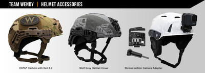 New accessories from Team Wendy include EXFIL Rail 3.0 system for EXFIL Carbon and EXFIL LTP helmets, a new helmet cover design for better cable management and the Shroud Action Camera Adapter compatible with Wilcox L4 series and similar shroud.