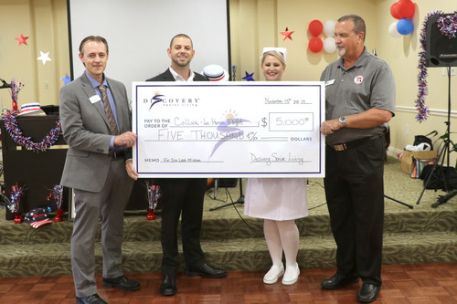 From left to right: Ken Williams, Executive Director of Aston Gardens At Pelican Marsh, Sam Mohtady, Regional Marketing Manager, Discovery Senior Living, Kristi Pickard, Senior Lifestyle Coordinator at Aston Gardens At Pelican Marsh, Dick Drafone, Board Member Collier County Honor Flight.