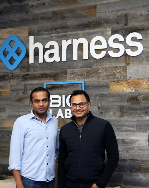 Thiya Ramalingam with Harness co-founder & CEO Jyoti Bansal.