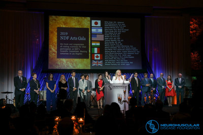 An international consortium of esteemed scientists, all working on a solution to GNE Myopathy, joined NDF CEO, Lale' Welsh on stage during NDF's gala to help fund a cure.