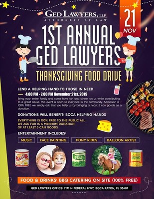 1st Annual GED LAWYERS Thanksgiving Food Drive