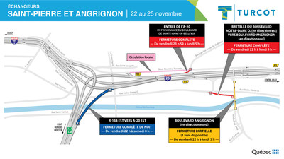 Fermetures - changeurs Saint-Pierre et Angrignon (Groupe CNW/Ministre des Transports)