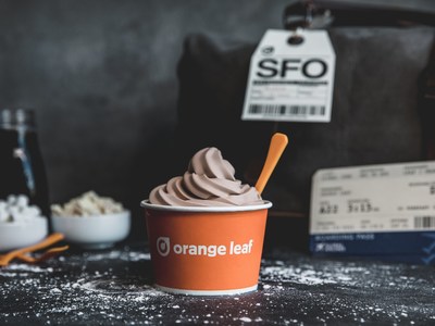 Orange Leaf and Ghirardelli teamed up to create the perfect swirl of minty and sweet for Orange Leaf's new froyo flavor, Peppermint Hot Cocoa made with Ghirardelli.