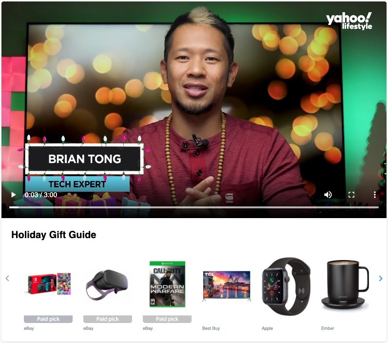 eBay and Verizon Media will roll out a series of videos featuring influencers like tech and gaming expert Brian Tong and reality TV star Tanner Tolbert to highlight the marketplace's products across lifestyle, tech and sports.