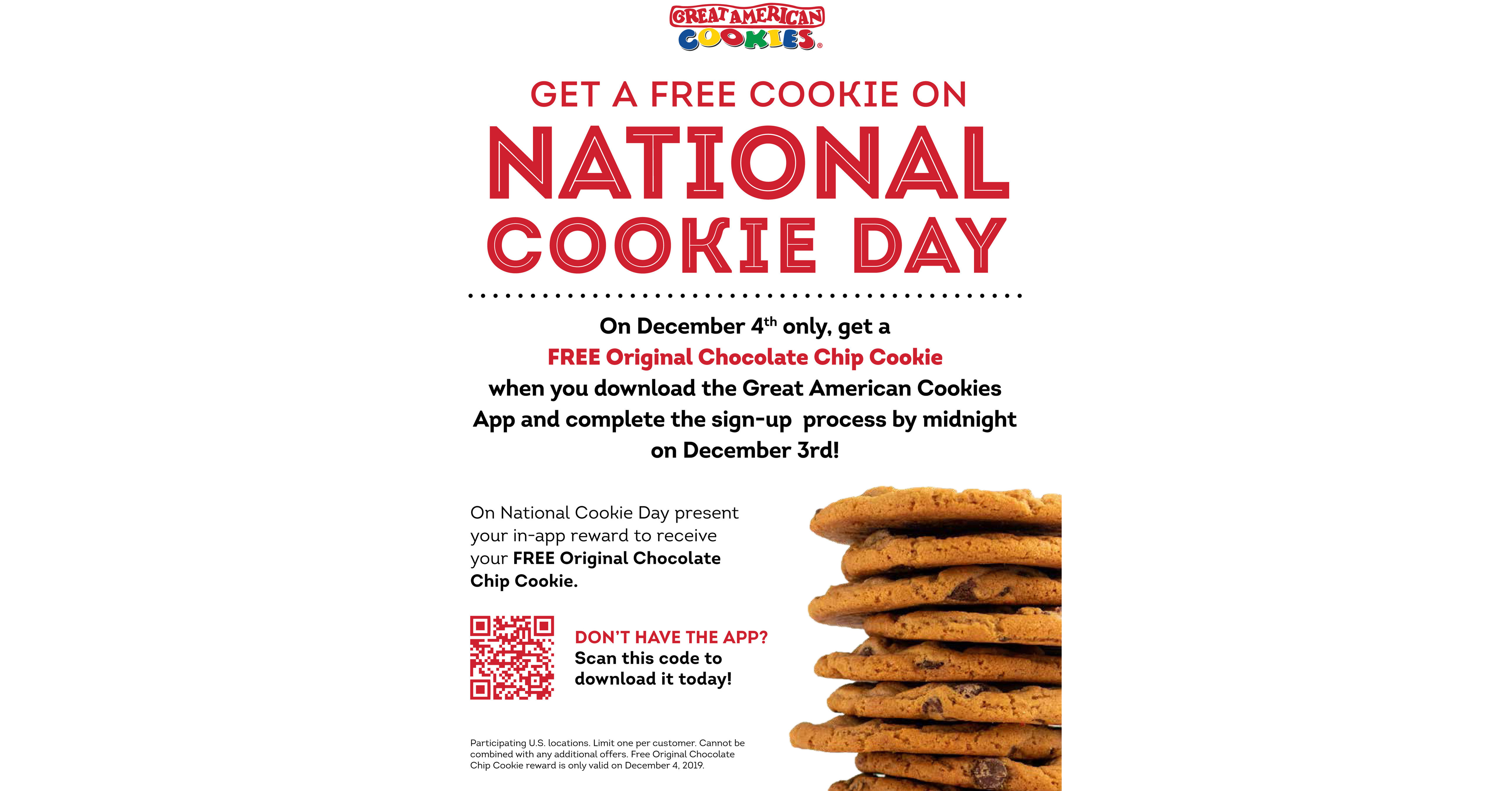 Great American Cookies® to Offer Sweet Reward on National Cookie Day