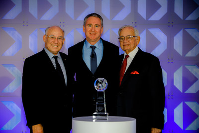 Citadel Founder and CEO Ken Griffin receives the 2019 CME Group Melamed-Arditti Innovation Award at the Global Financial Leadership Conference (GFLC) in Naples, Fla. (L-R): Jacob A. Frenkel, Chairman, JPMorgan Chase International; Griffin; Leo Melamed, CME Group Chairman Emeritus