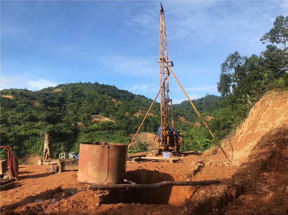 Location of drill area for Borehole no.1. EDCO started with the SPT in preparation  for packer test (CNW Group/TVI Pacific Inc.)