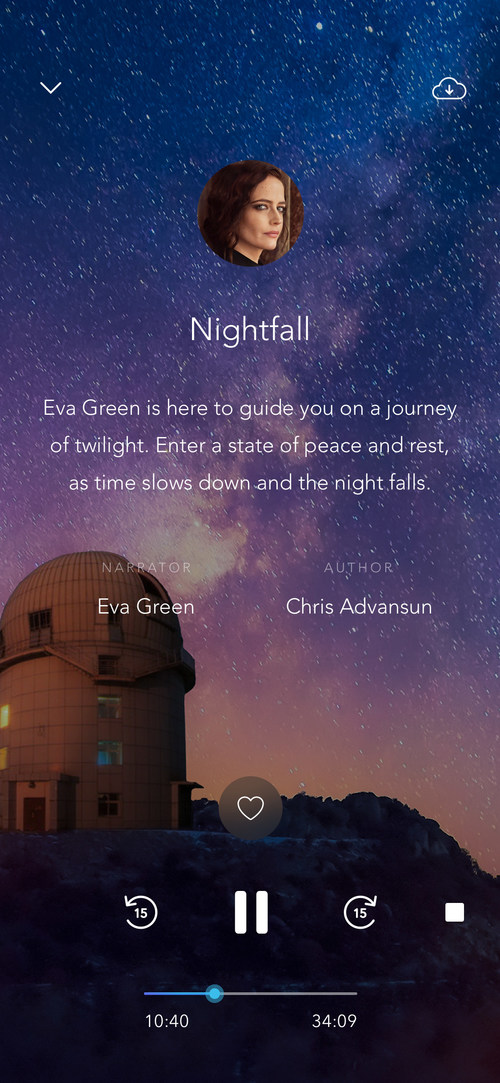 To celebrate its partnership with Novotel, Calm is releasing a new Sleep Story called “Nightfall”, narrated by award-winning actress Eva Green. (CNW Group/Novotel Hotels)