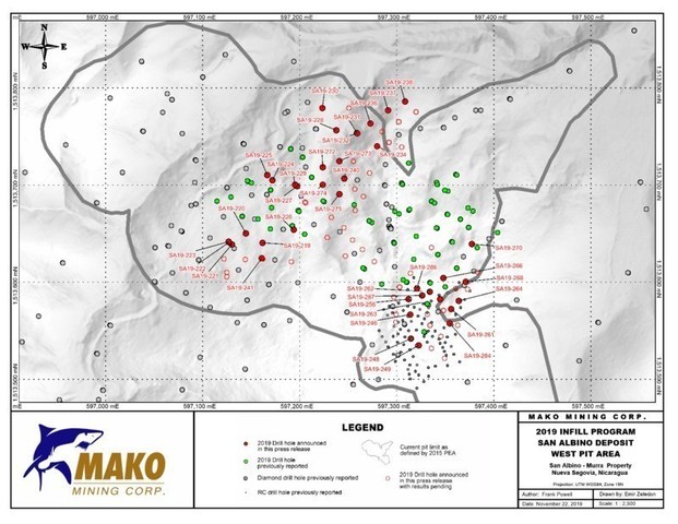 Infill Drill Program - West Pit Area (CNW Group/Mako Mining Corp.)