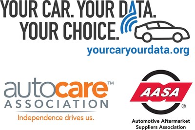Logos for Your Car. Your Data. Your Choice., Auto Care Association, and the Automotive Aftermarket Supplies Association.
