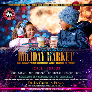 Twilight Holiday Market to Open in De La Guerra Plaza and Casa de la Guerra December 6th to 23rd, 2019 Twilight Holiday Market to Open in De La Guerra Plaza and Casa de la Guerra December 6th to 23rd, 2019