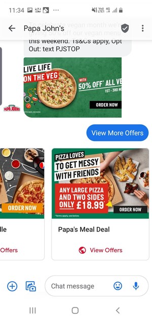 Papa John's Pizza Utilizes Infobip's RCS Solution in Collaboration With Google