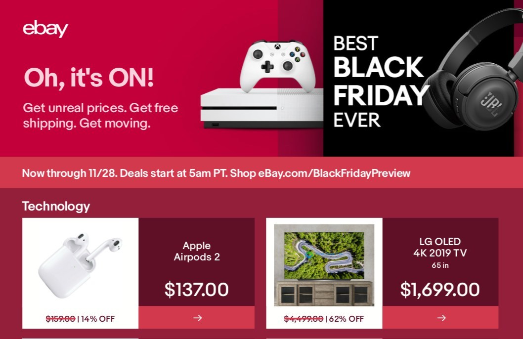 Ebay Unveils Black Friday And Cyber Monday Deals Launches