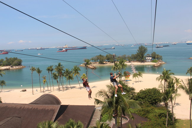 Zip line at Mega Adventure on Sentosa. Mega Adventure caters to adventure tourists from all over the world with the help of WishTrip, a tourism experience management platform and smart tourism solution.