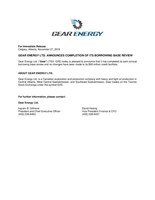 Gear Energy Ltd. Announces Completion of its Borrowing Base Review