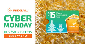 Shop your way into the holidays with Regal's Cyber Monday Offer