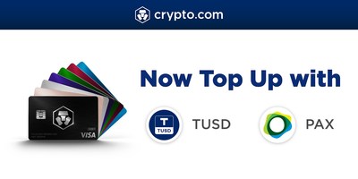 Top Up the MCO Visa Card with PAX and TUSD