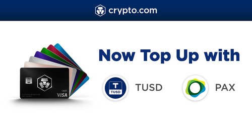 Top Up the MCO Visa Card with PAX and TUSD