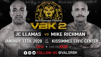 Ken Shamrock, the World's Most Dangerous Man and co-founder of Valor Bare Knuckle Inc. (VBKtm), announced today that the promotion will be visiting Kissimmee, Florida for the first time on Saturday, January 11 to host VBK 2. An exciting rematch between JC Llamas and Mike Richman will be on the card.